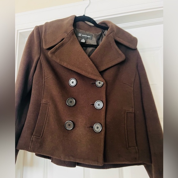 INC brown buttoned blazer size large.  Soft and stretchy - Picture 2 of 6